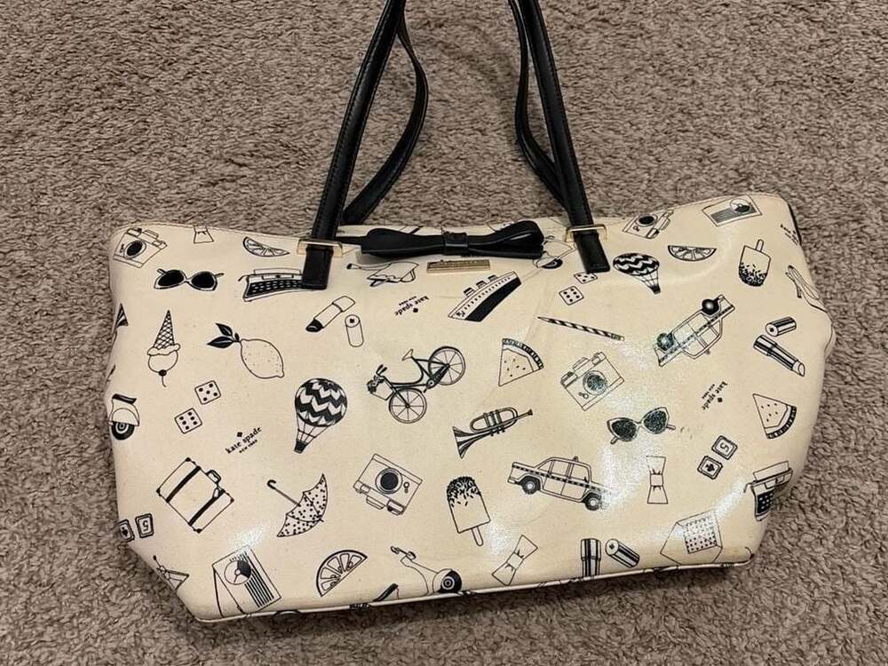 Kate Spade South Poplar Street Francis Tote Bag with Novelty Print and Bow